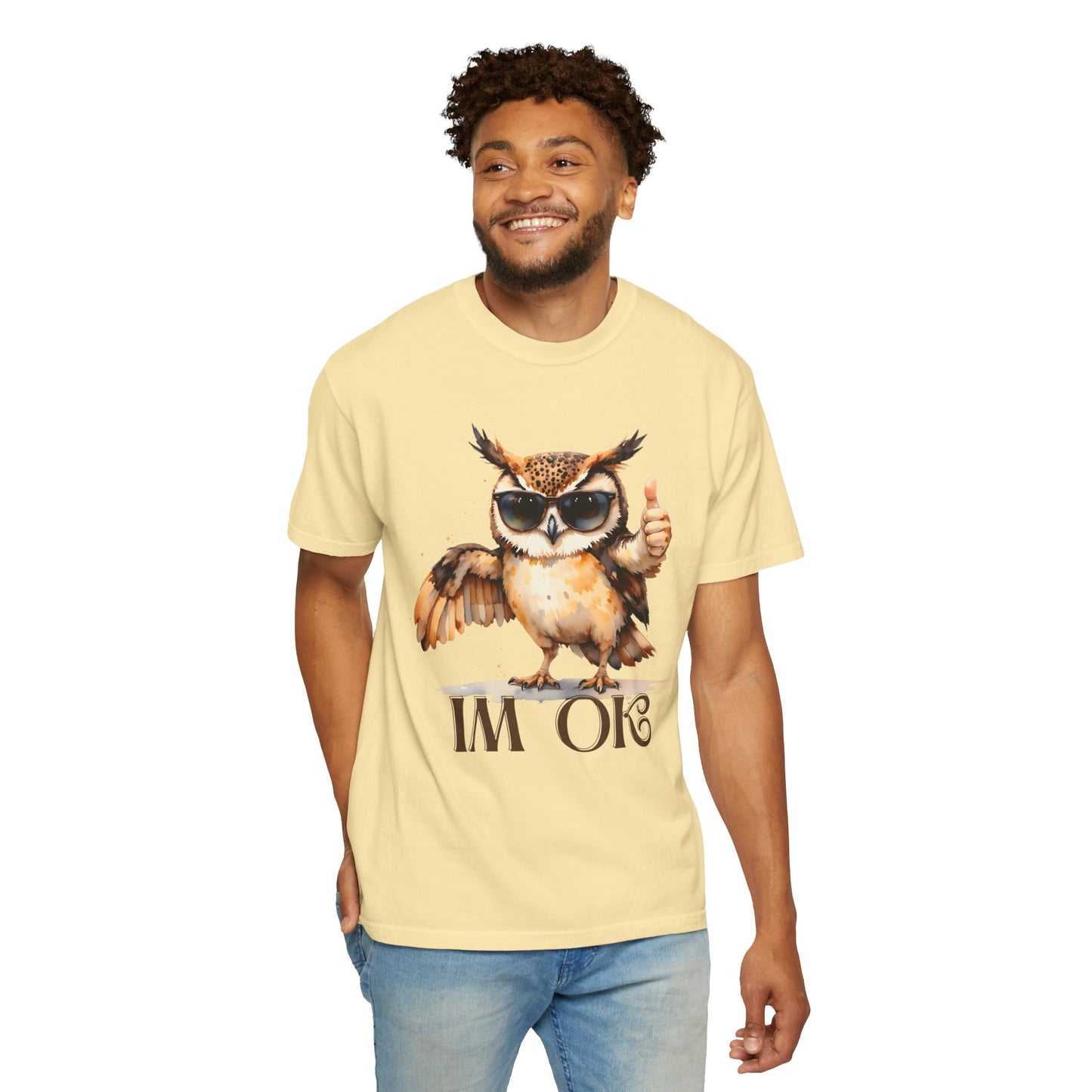 “I’m OK” Owl T-Shirt — Cute Thumbs-Up Owl Graphic Tee