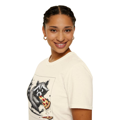 Raccoon Eating Pizza T-Shirt — Funny Cute Animal Tee