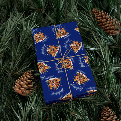 Copy of Gift Wrap — Blue Holiday Nativity Patterned Wrapping Paper