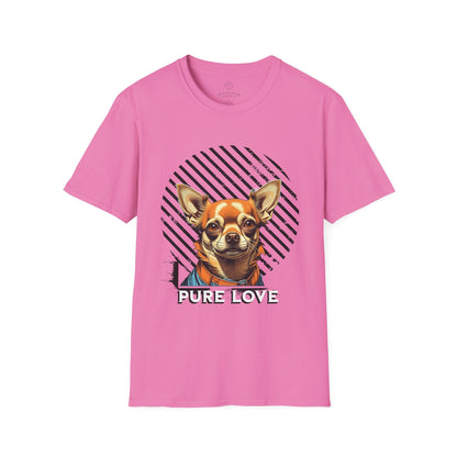 Dog Lover's Pure Love Unisex T-Shirt | Vibrant Orange Dog Design