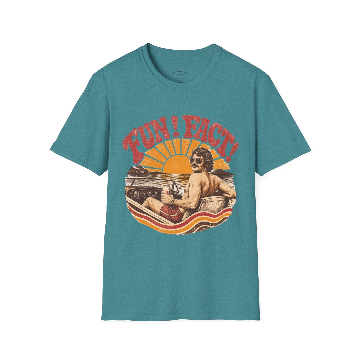 Retro 'FUN! FACT!' Surf Tee — Vintage Sunset Beach Graphic T-Shirt