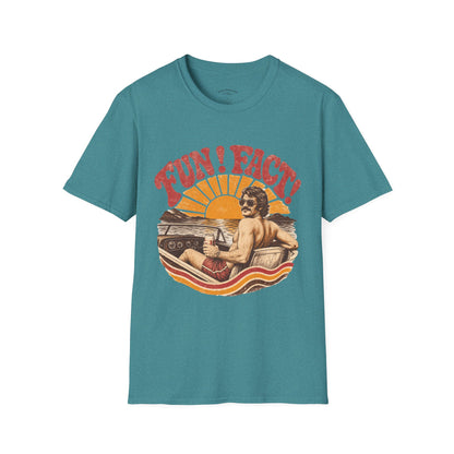 Retro 'FUN! FACT!' Surf Tee — Vintage Sunset Beach Graphic T-Shirt
