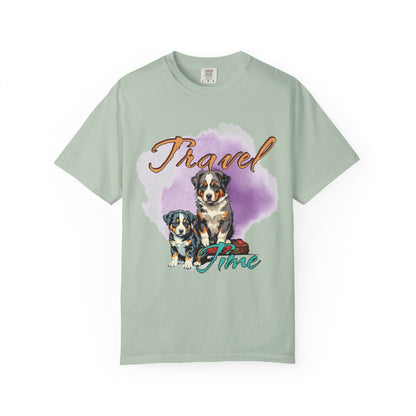 Travel Time Dog Lovers Unisex T-Shirt, Vintage Pet Tee, Dog Travel Shirt, Cute Pet Lover Gift, Animal Adventure Apparel