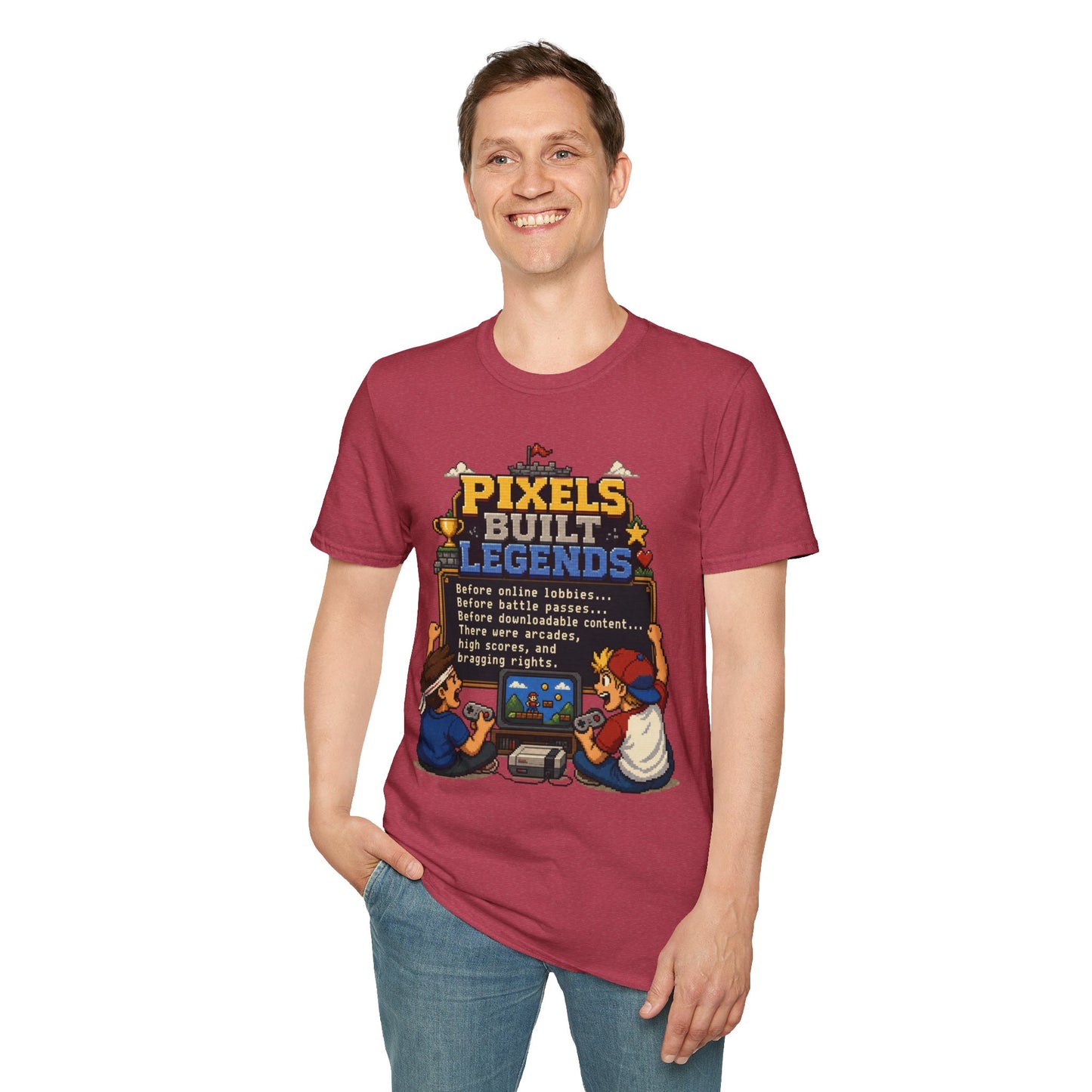 Pixels Built Legends T‑Shirt — Retro Gaming Nostalgia Tee
