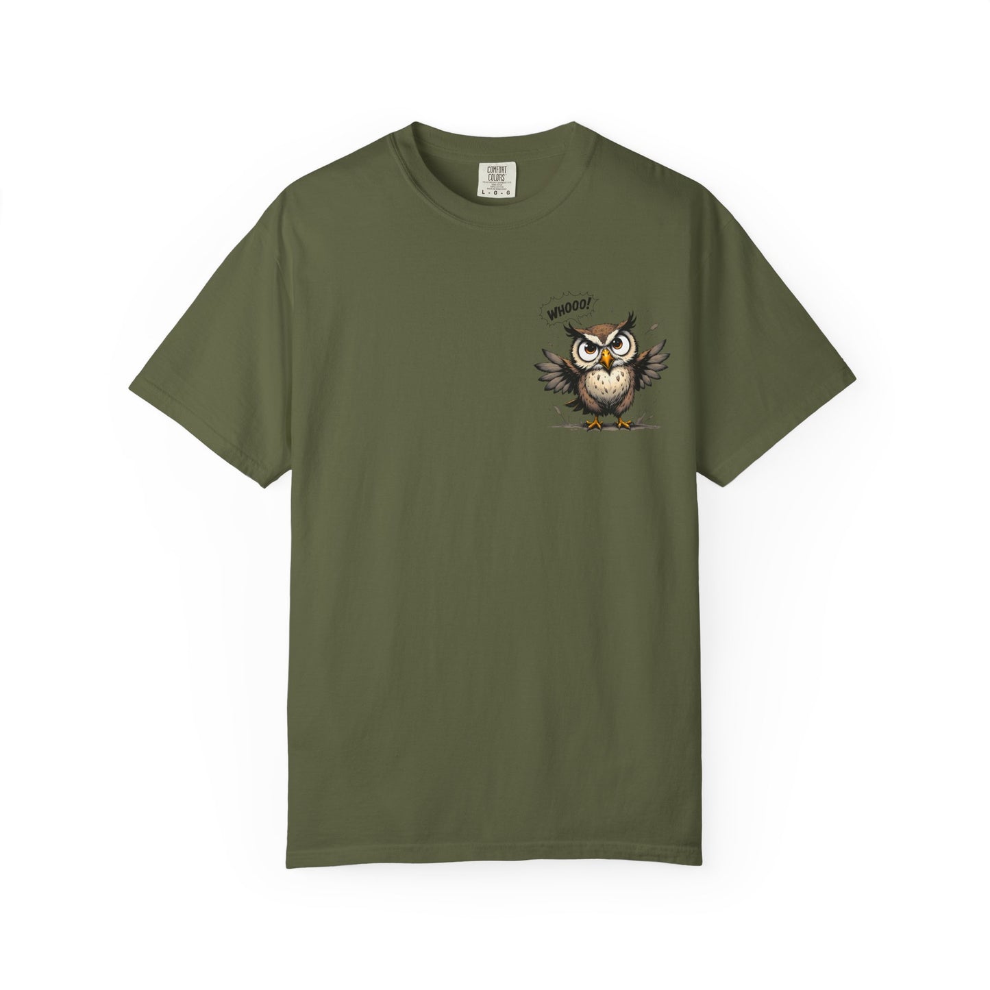 Witty Owl Graphic Tee — "Whooo?" Cute Cartoon Owl T-Shirt