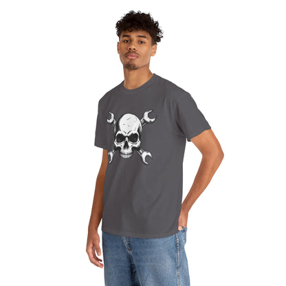 Mechanic Skull Tee — Wrench Crossbones Graphic T-Shirt