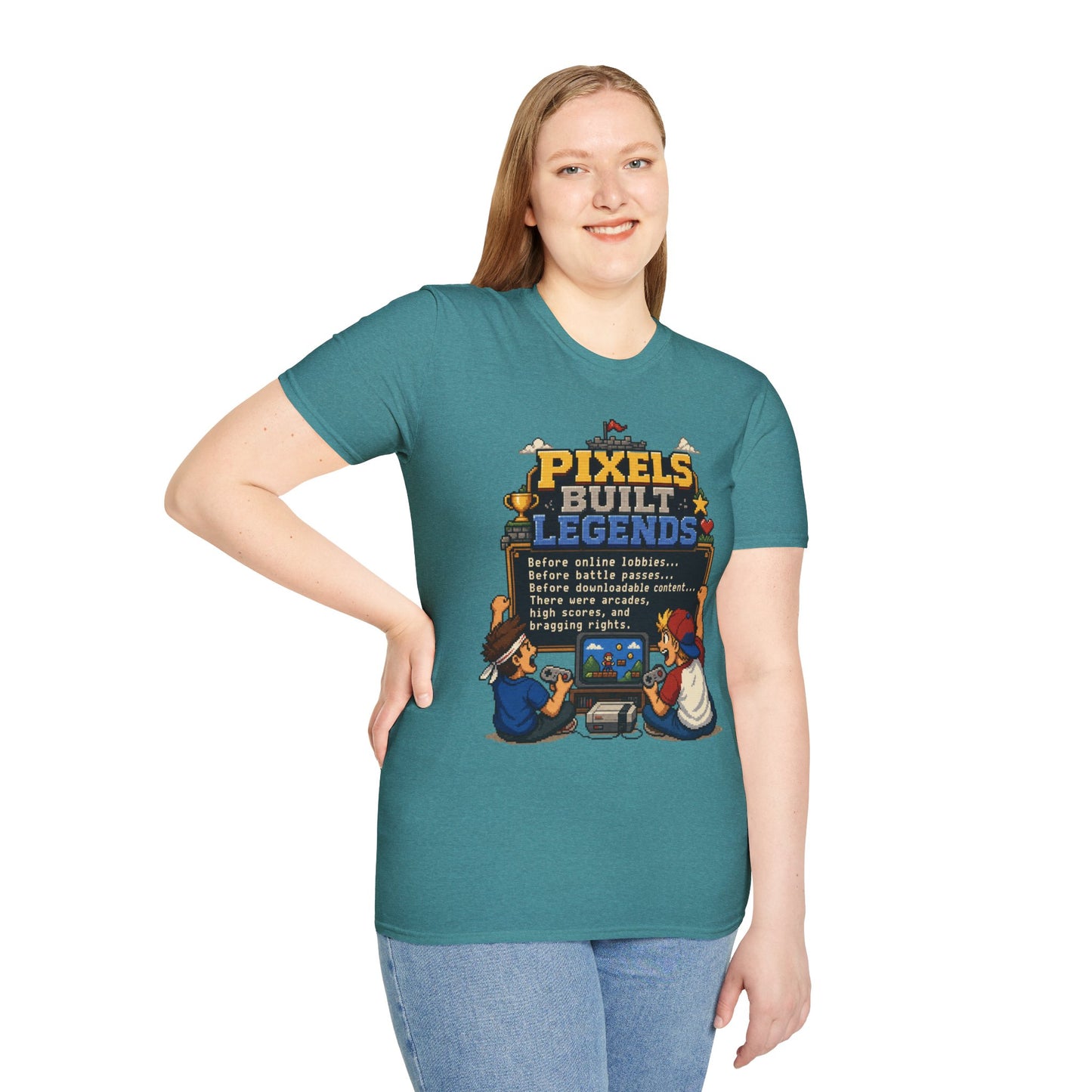 Pixels Built Legends T‑Shirt — Retro Gaming Nostalgia Tee