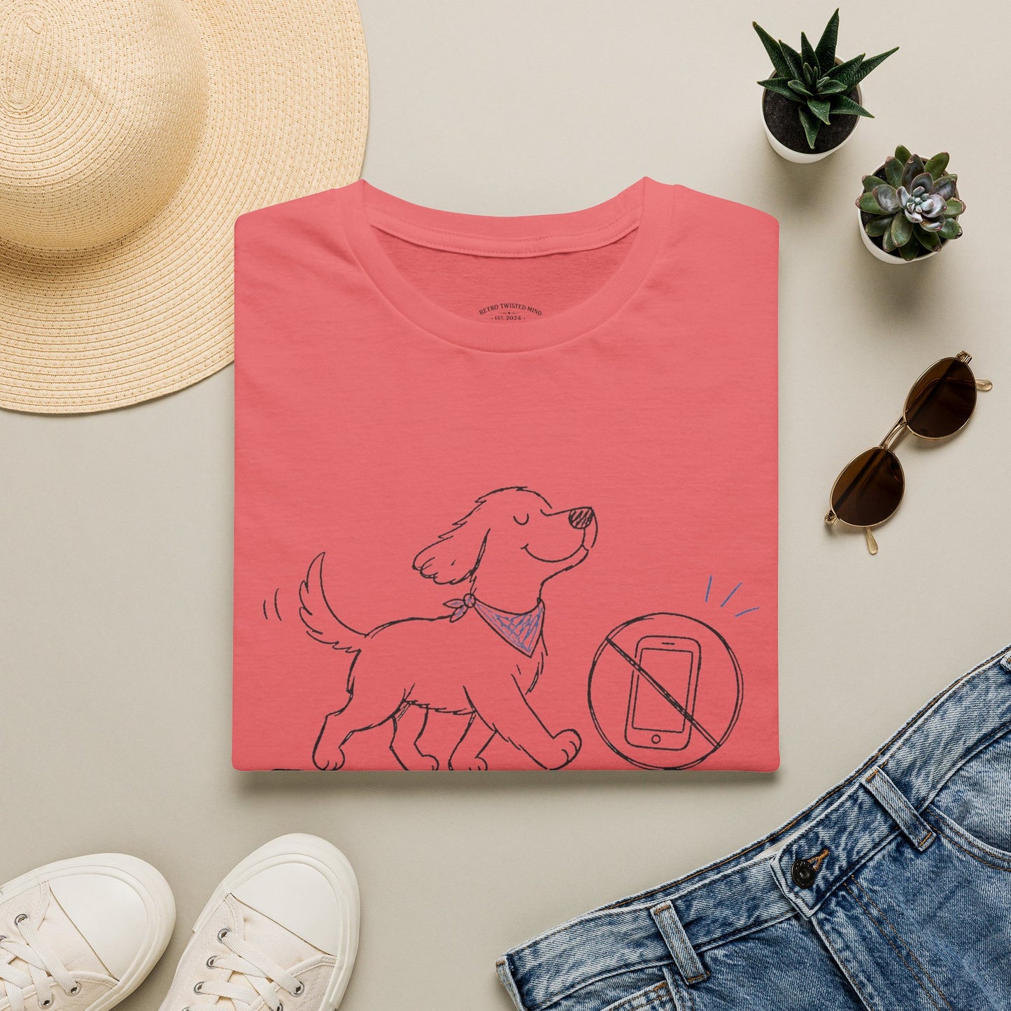 Less Scrolling, More Strolling Dog T-Shirt