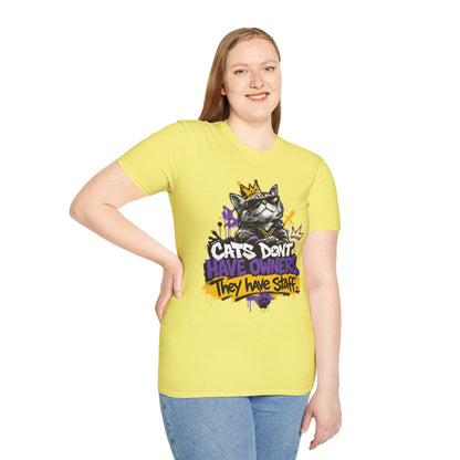 Cat Graphic Tee — "Cats Don't Have Owners They Have Staff"
