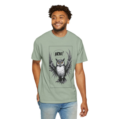 Owl Graphic T-Shirt — 'WOW!' Illustrated Night Owl Tee