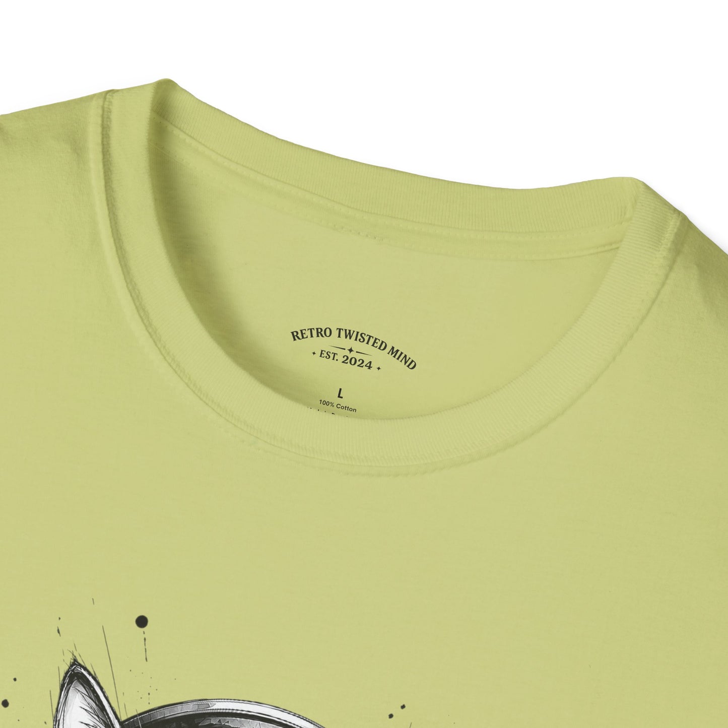 T-Shirt — Cat with Headphones "Mentally: Somewhere Else" – Cute Relaxed Graphic Tee for Cat Lovers