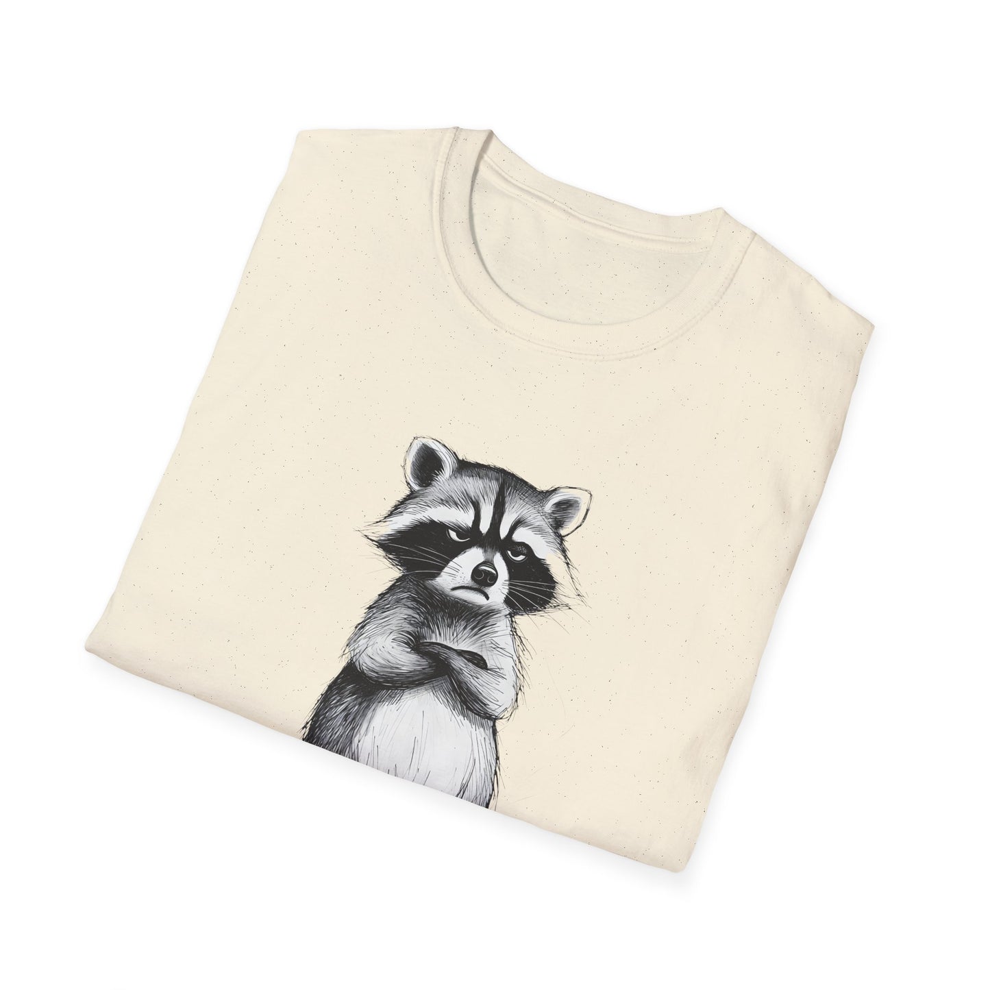 Raccoon Illustration T-Shirt — 'Yeah, right...' Cute Sarcastic Graphic Tee
