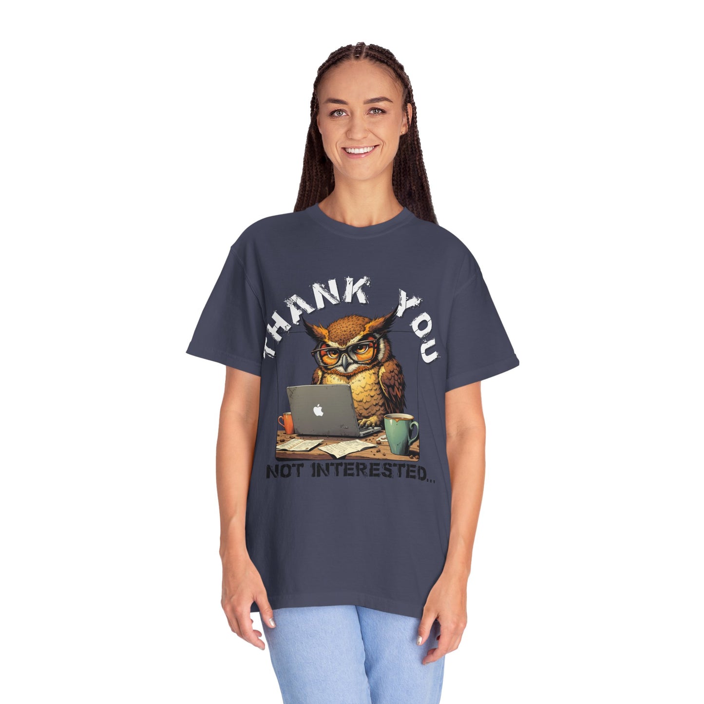 Owl 'Thank You, Not Interested' Graphic T-Shirt
