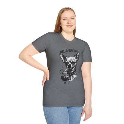 Chihuahua 'Hello Gorgeous' Tee - Cute Dog Graphic T-Shirt