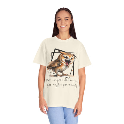 Owl Coffee Personality T-Shirt — "Not everyone deserves my pre-coffee personality"