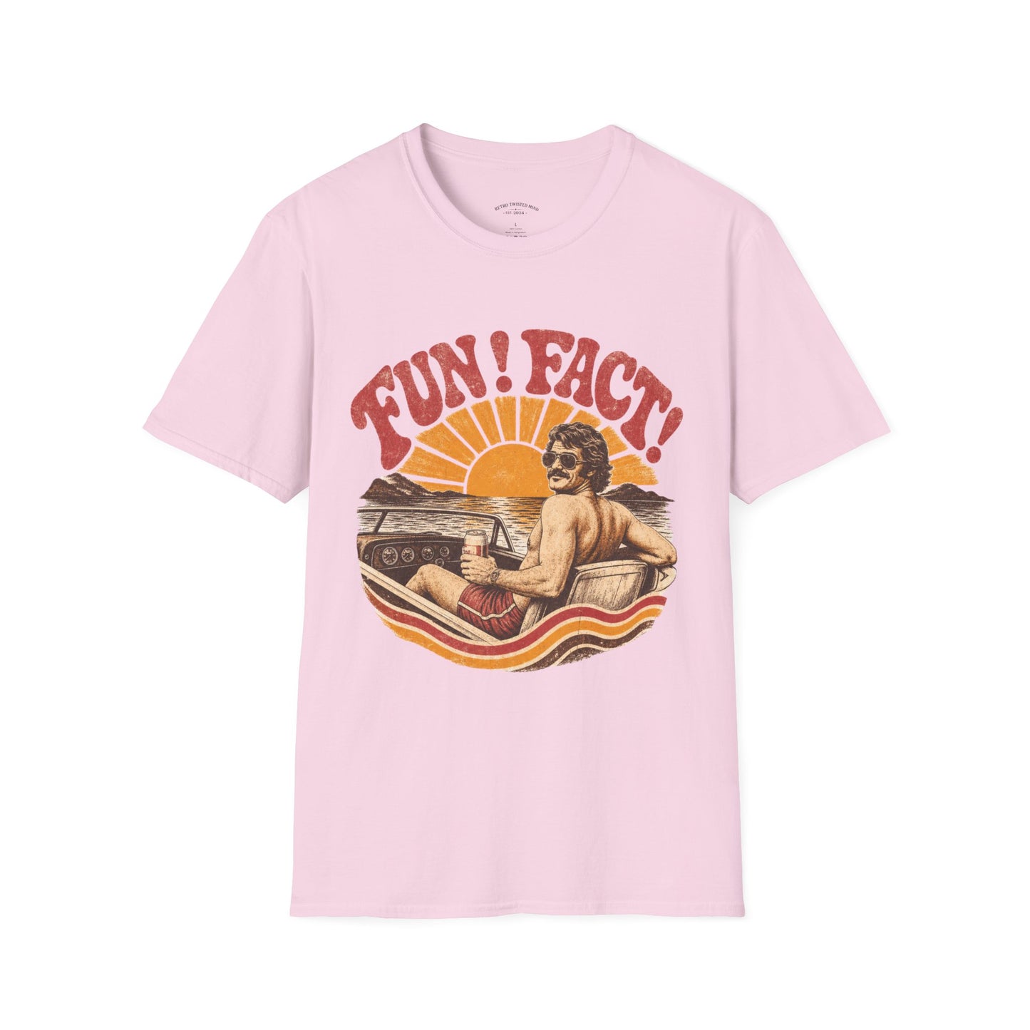 Retro 'FUN! FACT!' Surf Tee — Vintage Sunset Beach Graphic T-Shirt