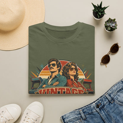 Vintage Human T-Shirt — Retro 70s Duo Graphic Tee