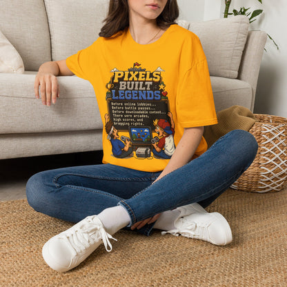 Pixels Built Legends T‑Shirt — Retro Gaming Nostalgia Tee