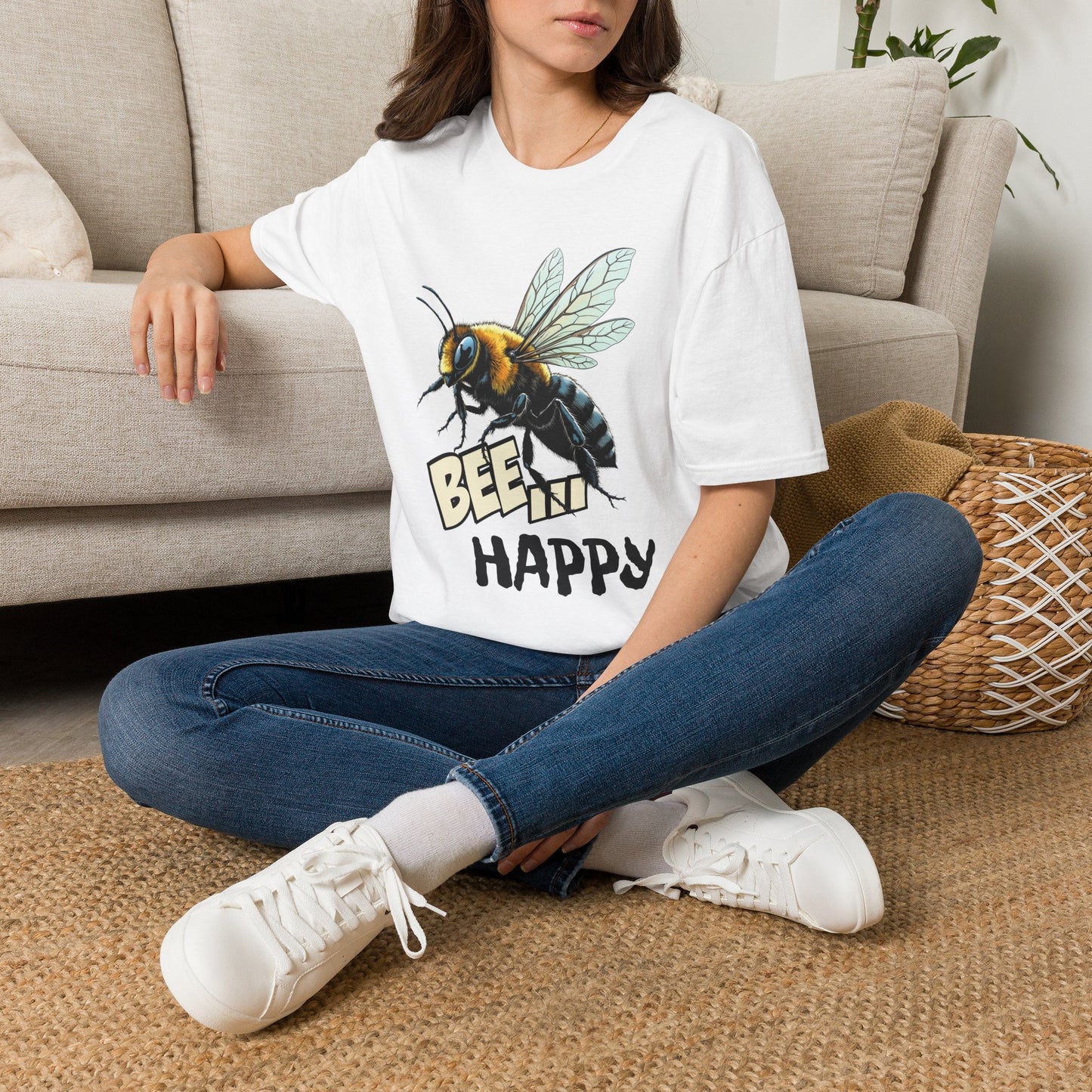 Bee Happy T‑Shirt — Cute Bumblebee Graphic Tee