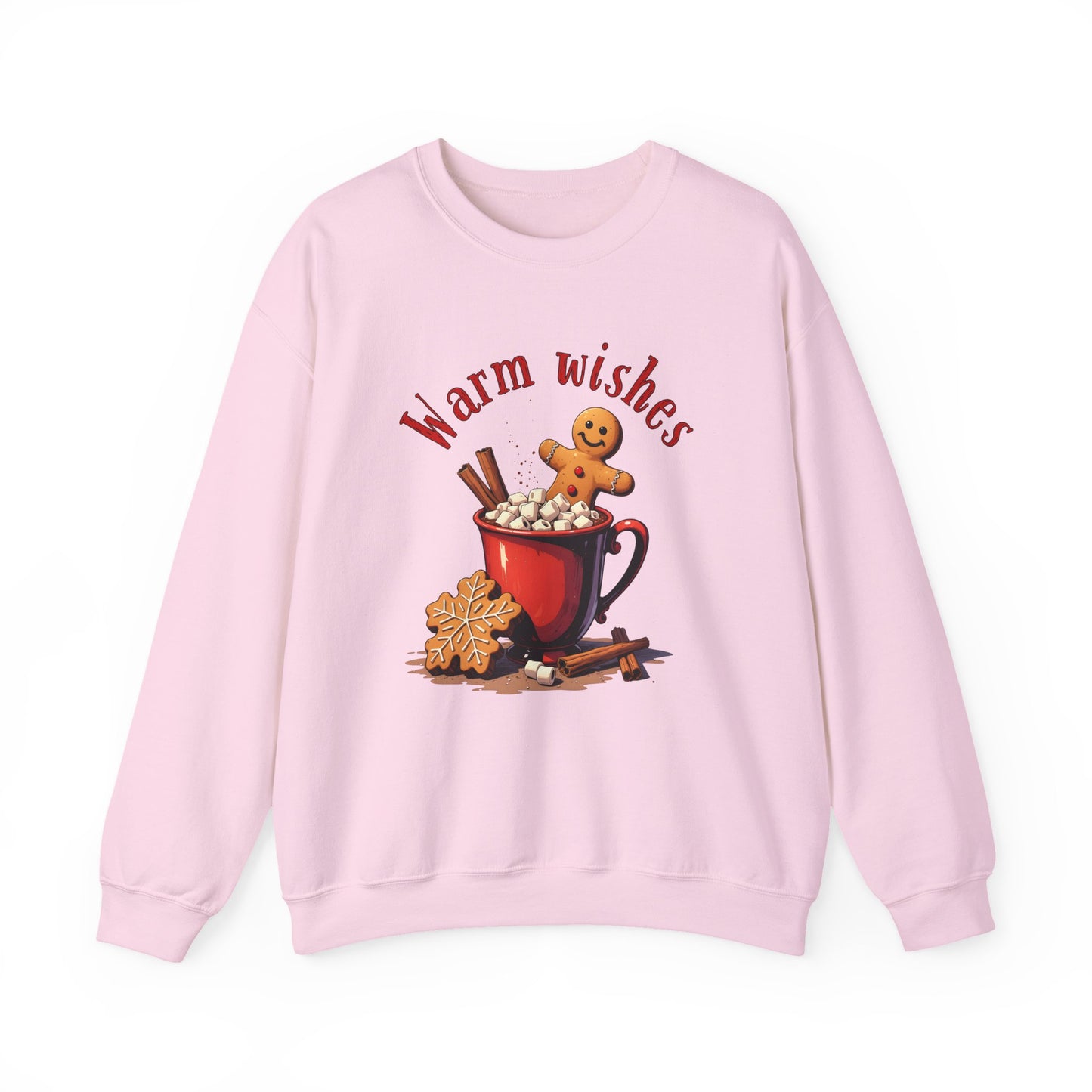 Crewneck Sweatshirt — "Warm Wishes" Hot Cocoa & Gingerbread Holiday Design