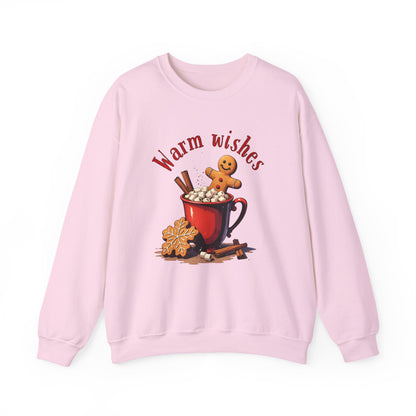 Crewneck Sweatshirt — "Warm Wishes" Hot Cocoa & Gingerbread Holiday Design