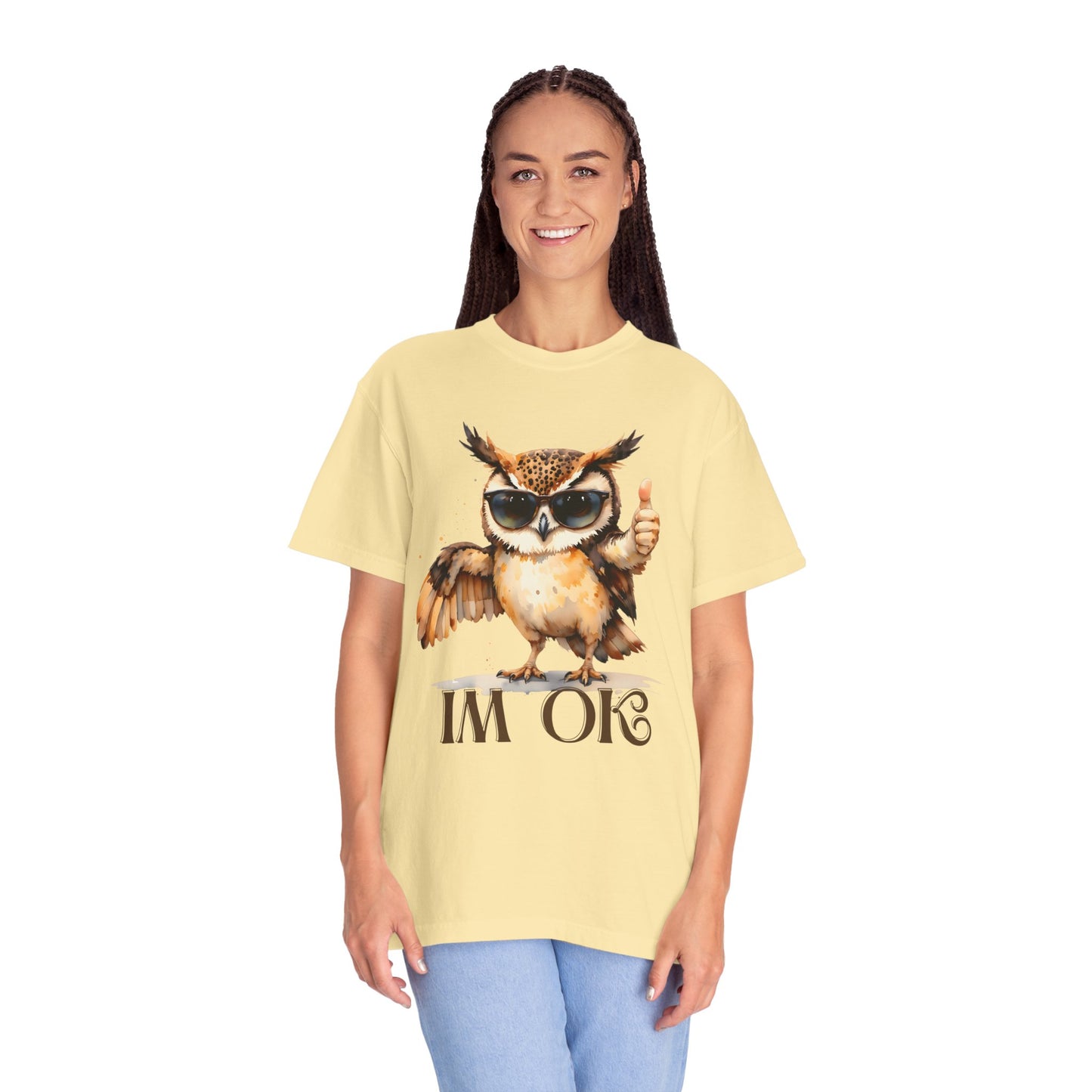“I’m OK” Owl T-Shirt — Cute Thumbs-Up Owl Graphic Tee