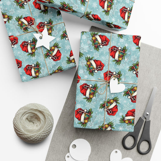 Peppermint Candy Pattern Gift Wrap Paper — Retro Red & Green Holiday Wrapping Sheets