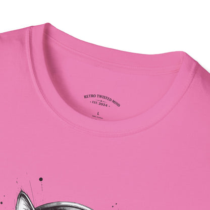 T-Shirt — Cat with Headphones "Mentally: Somewhere Else" – Cute Relaxed Graphic Tee for Cat Lovers