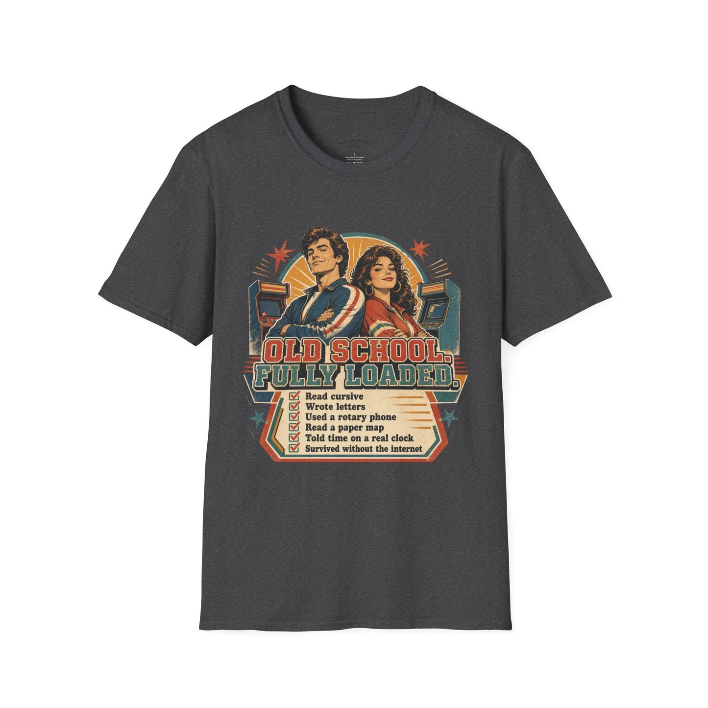 T-Shirt — Retro 'Old School' Arcade Couple Vintage Gamer Tee