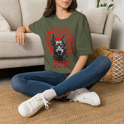Doberman Graphic T-Shirt — Red Halo 'Bandit' Design