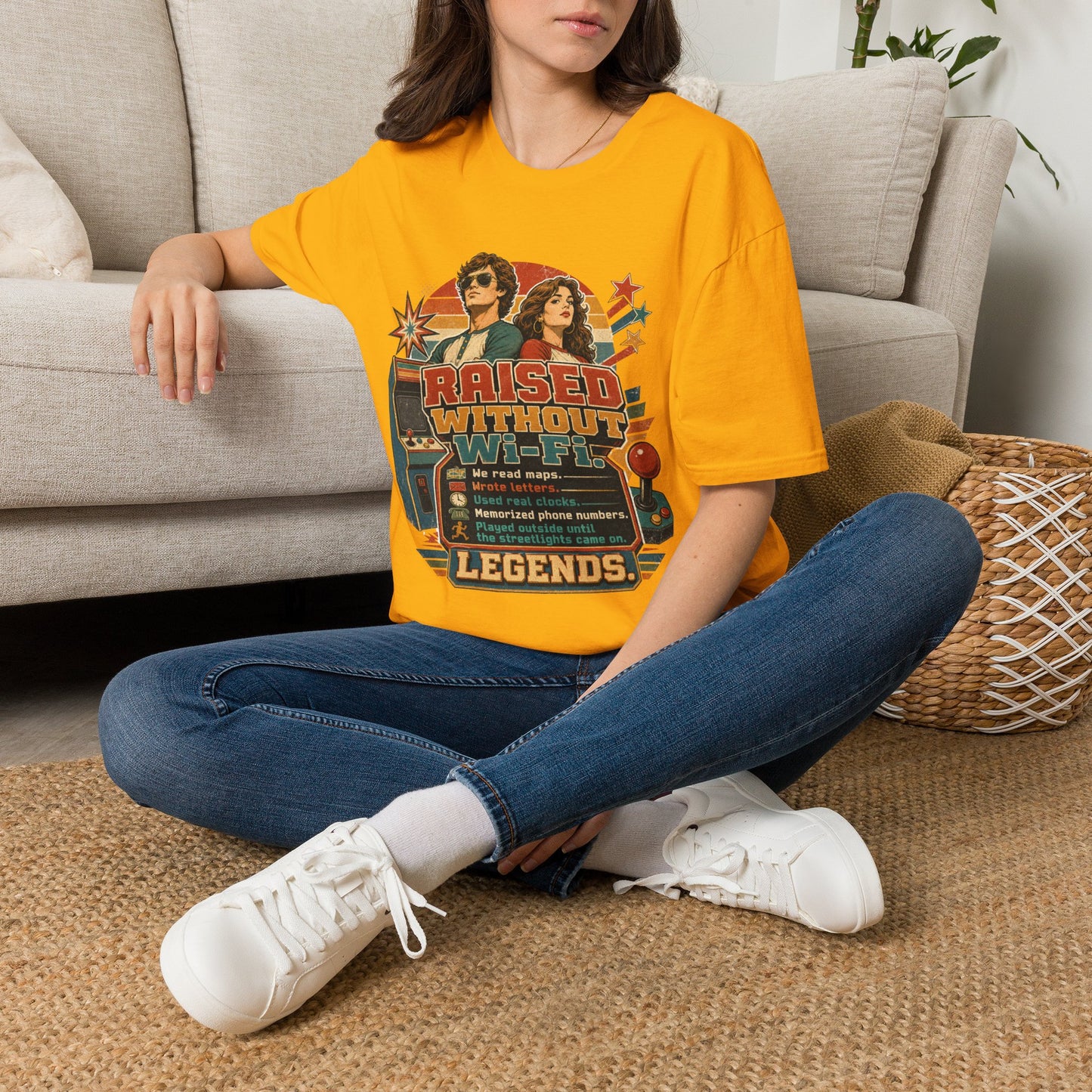 Raised Without Wi‑Fi T-Shirt — Retro 'Legends' Vintage Graphic Tee