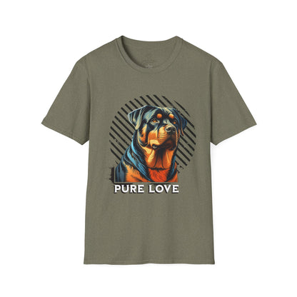 Pure Love Rottweiler Unisex Softstyle T-Shirt - Dog Lover Gift