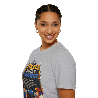 Pixels Built Legends T‑Shirt — Retro Gaming Nostalgia Tee