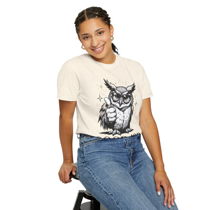 Good Job Owl T-Shirt — Thumbs-Up Retro Owl Graphic Tee
