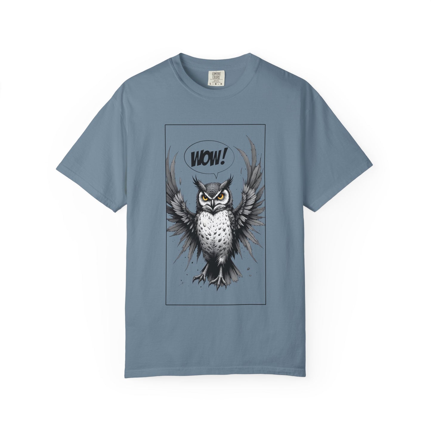 Owl Graphic T-Shirt — 'WOW!' Illustrated Night Owl Tee