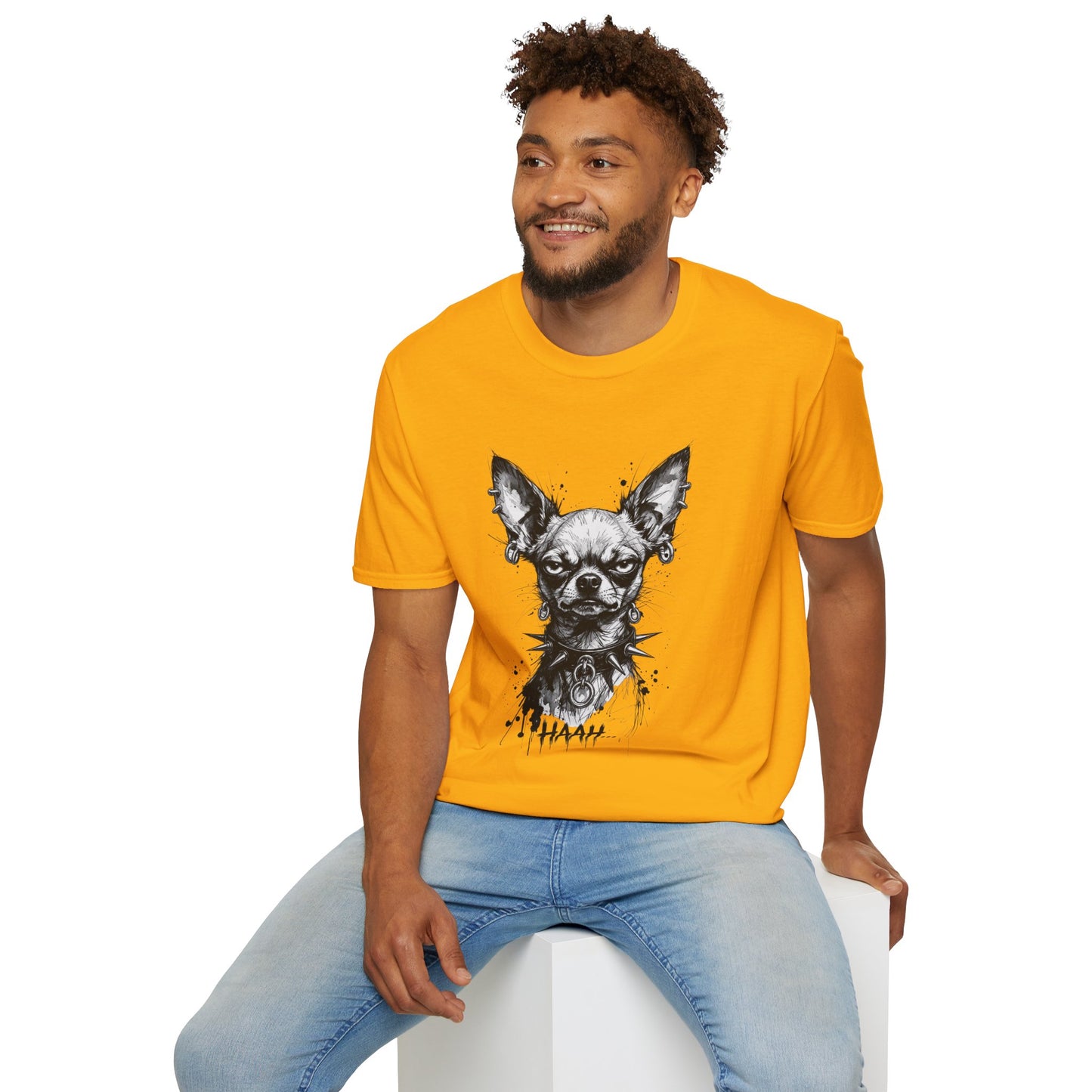 Chihuahua Portrait T‑Shirt — Expressive Black & White Dog Art Tee