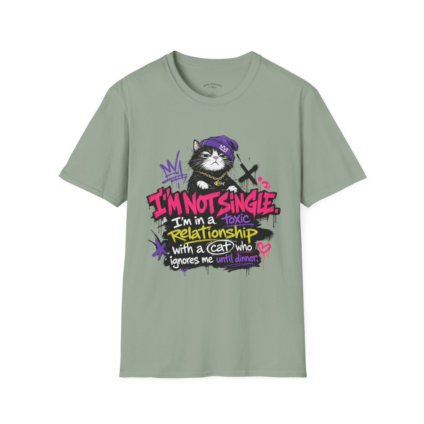 T‑Shirt — “I’m Not Single: I’m in a Toxic Relationship with a Cat” Graphic Tee