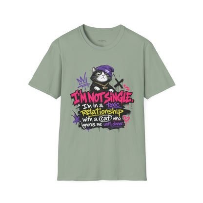 T‑Shirt — “I’m Not Single: I’m in a Toxic Relationship with a Cat” Graphic Tee