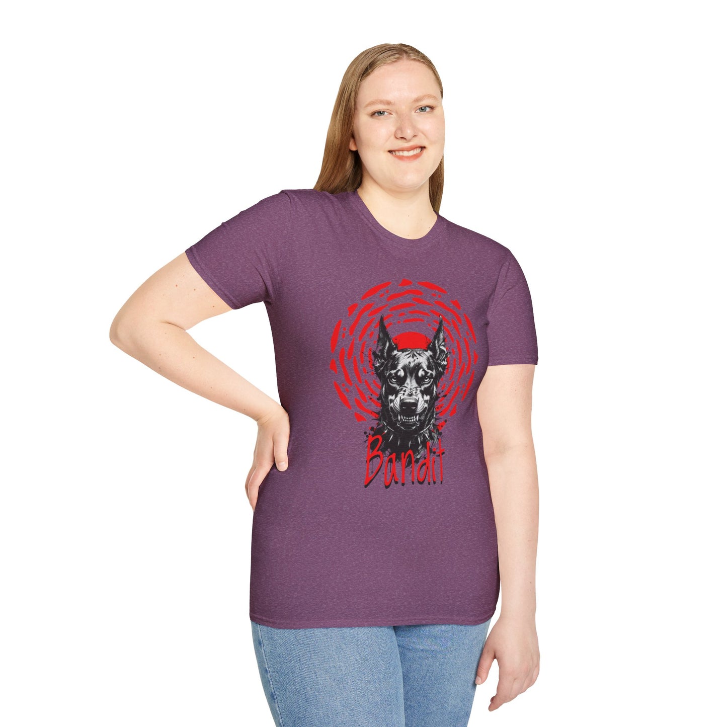 Doberman Graphic T-Shirt — Red Halo 'Bandit' Design