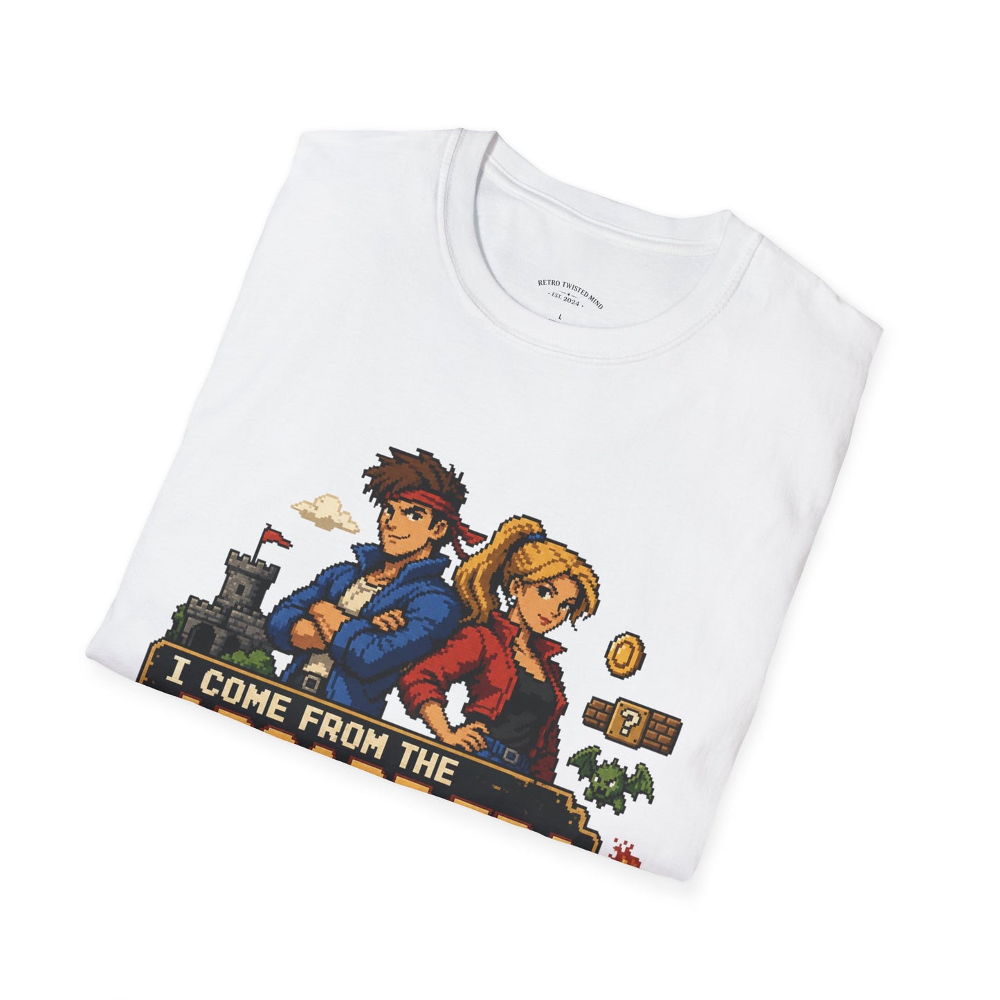 Retro Arcade Era T-Shirt — Pixel RPG Game Tribute