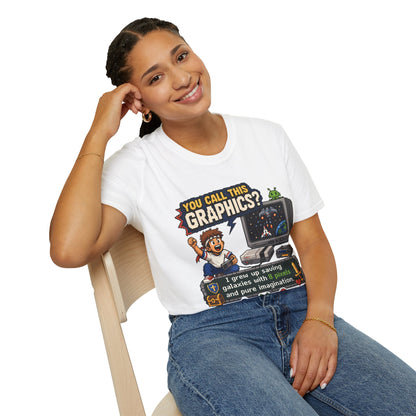 T-Shirt — "You Call This Graphics?" Retro Gamer Vintage Video Game Tee