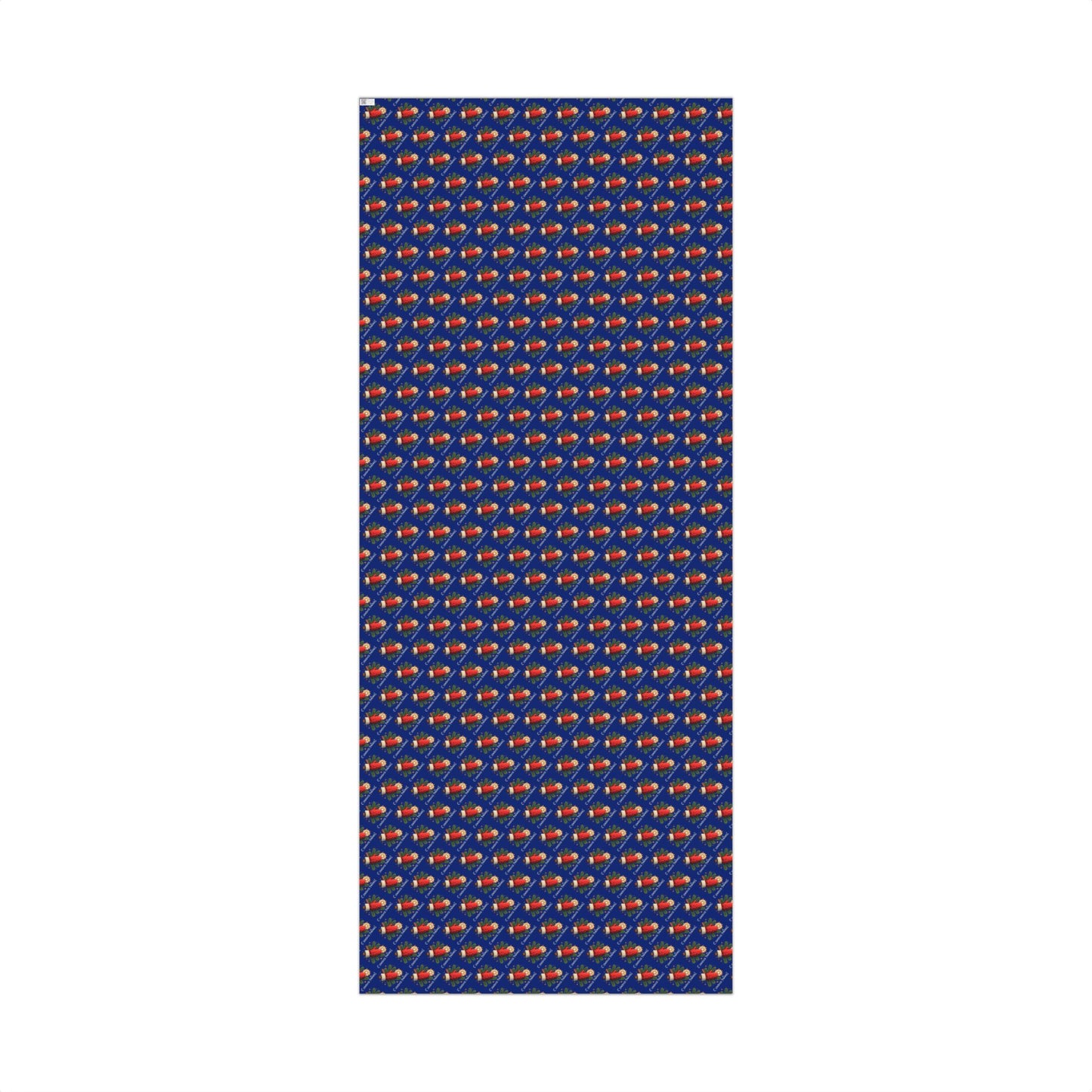 Christmas Cornucopia Gift Wrap Paper – Festive Blue Holiday Wrapping