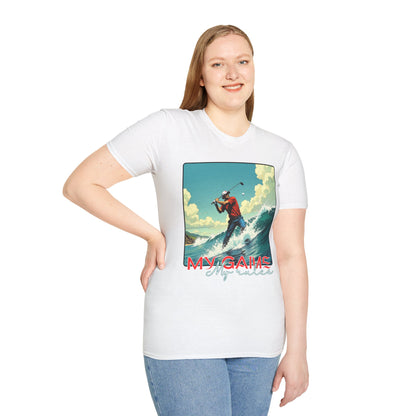 My Game Unisex Softstyle T-Shirt - Retro Golf Graphic Tee, golf, ocean,sport
