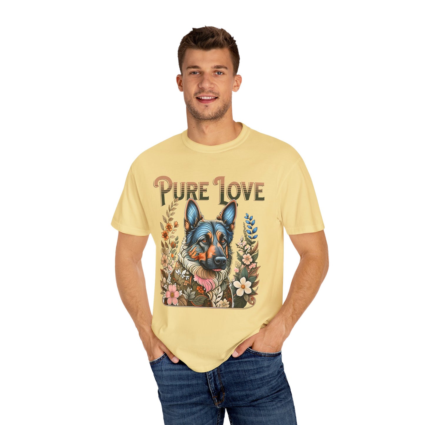 Pure Love Dog Art Unisex Garment-Dyed T-Shirt
