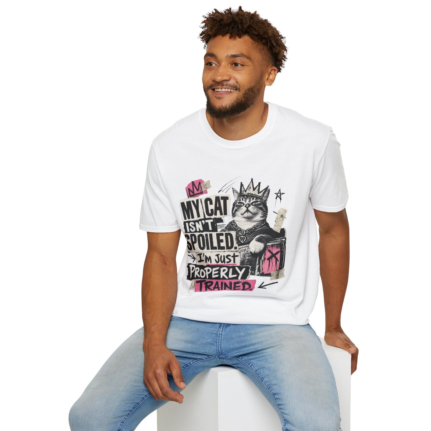 Cat T-Shirt — “My Cat Isn’t Spoiled, I’m Just Properly Trained” Graphic Tee