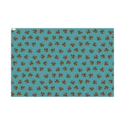 Pinecone & Spruce Teal Gift Wrap Paper – Rustic Holiday Wrapping Sheets