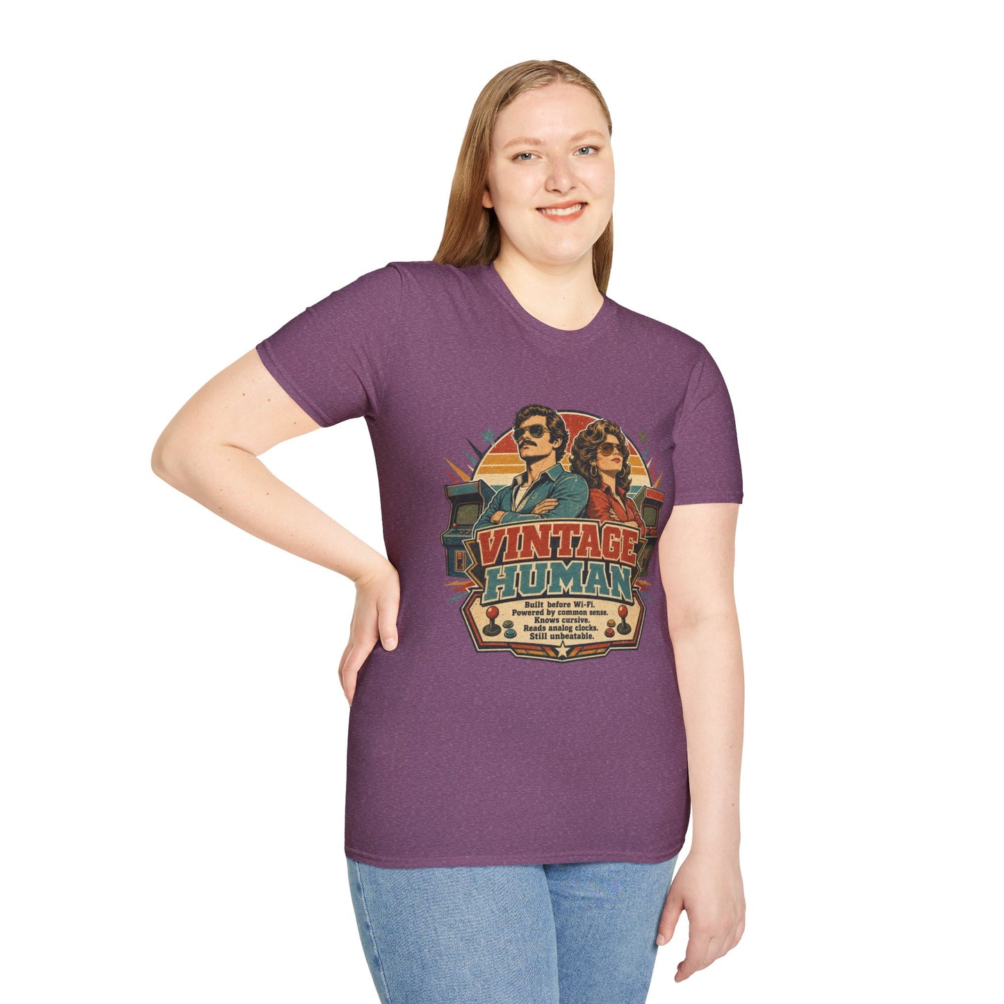 Vintage Human T-Shirt — Retro 70s Duo Graphic Tee