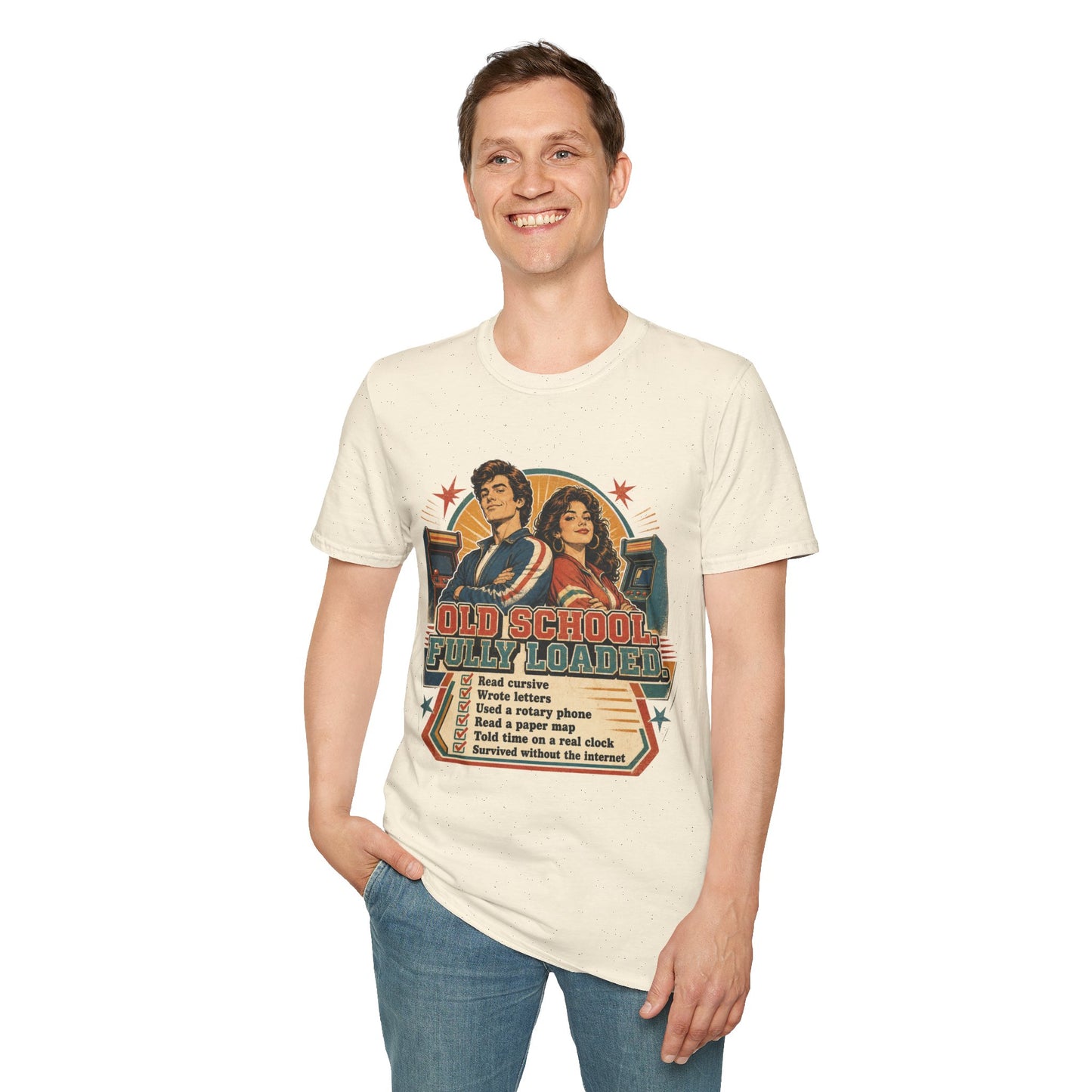 T-Shirt — Retro 'Old School' Arcade Couple Vintage Gamer Tee