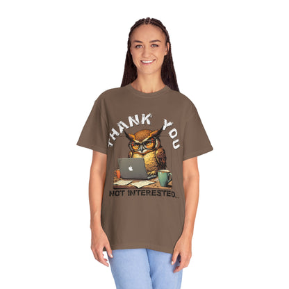Owl 'Thank You, Not Interested' Graphic T-Shirt