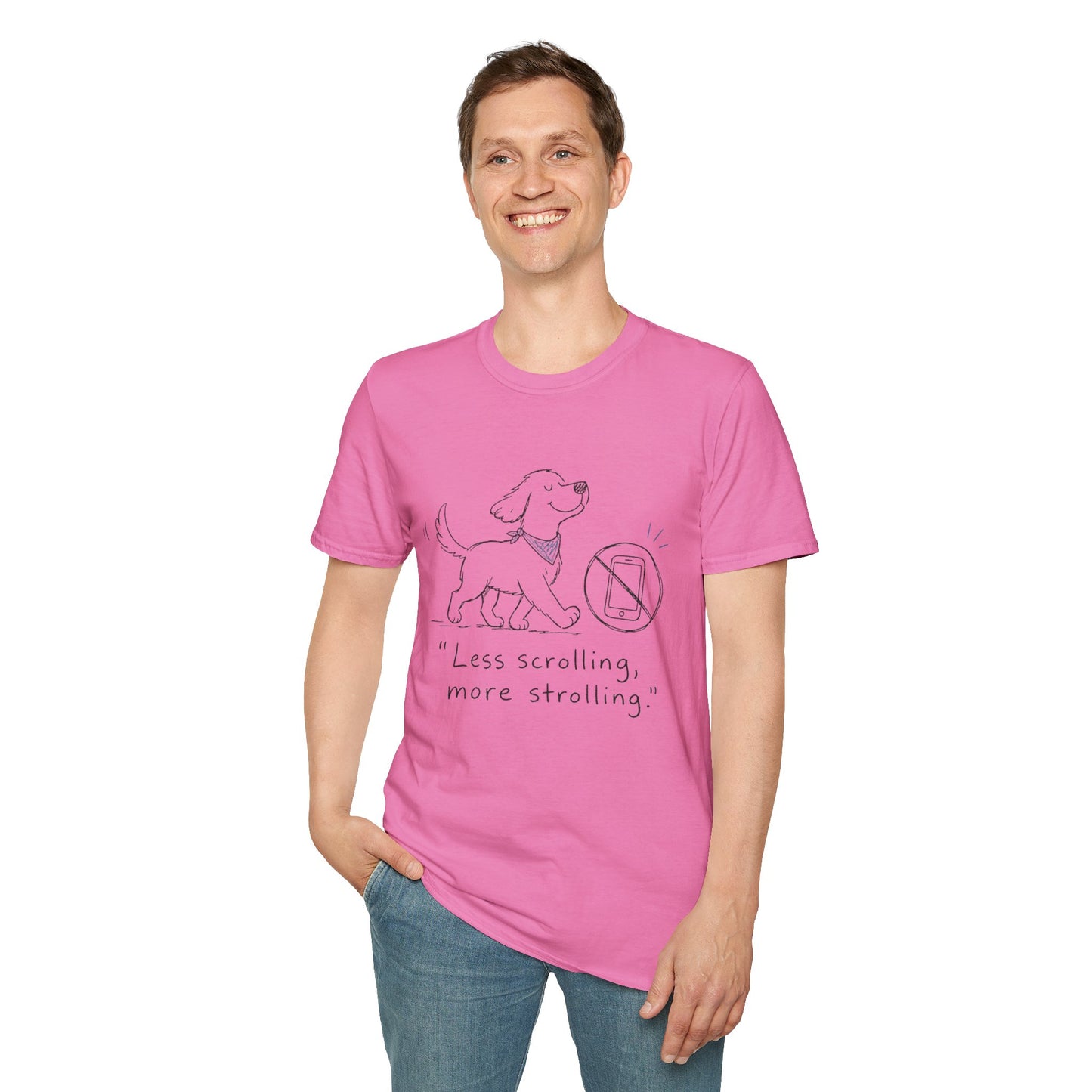 Less Scrolling, More Strolling Dog T-Shirt